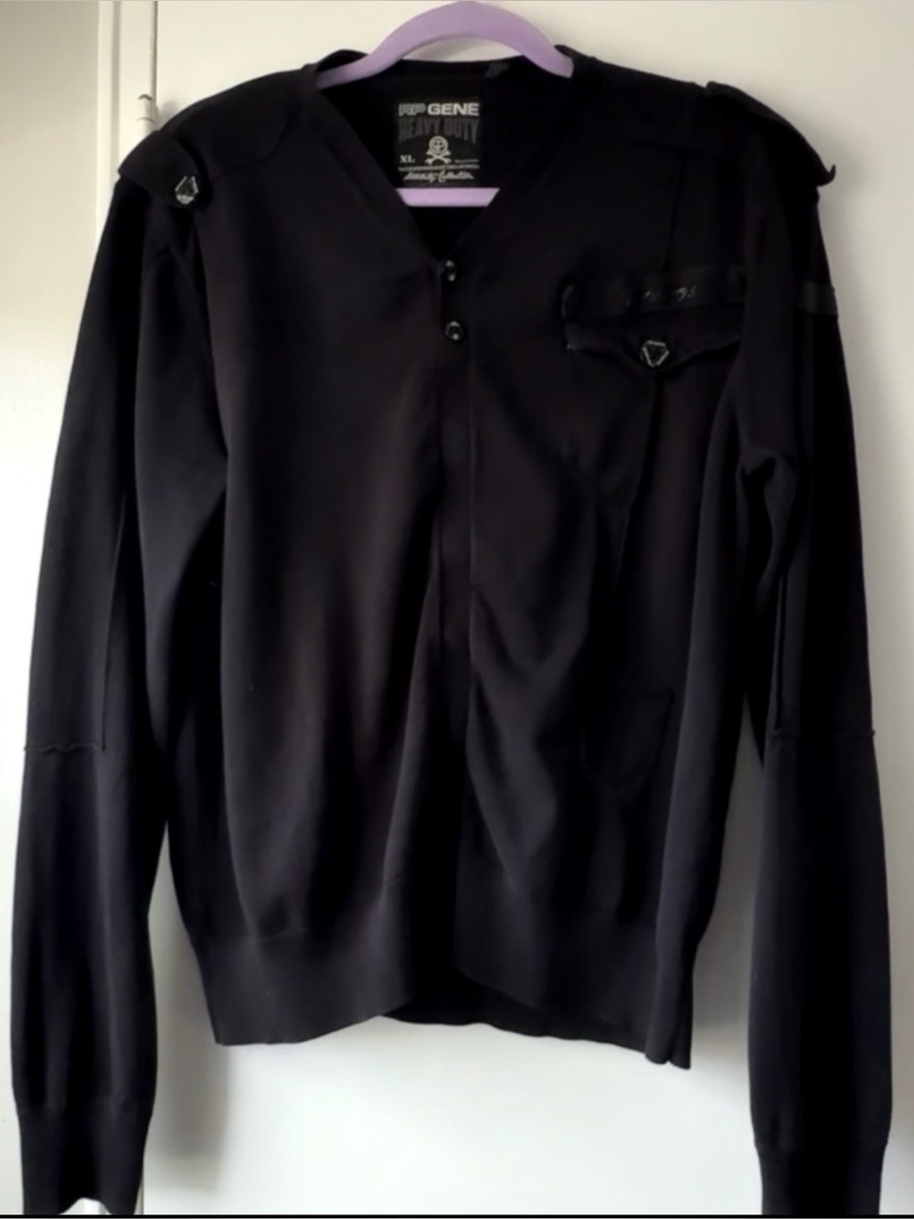 RP GENE Heavy Duty Y2K Rugged Utility Industrial Moto Tactical Black Pullover XL - Picture 2 of 5